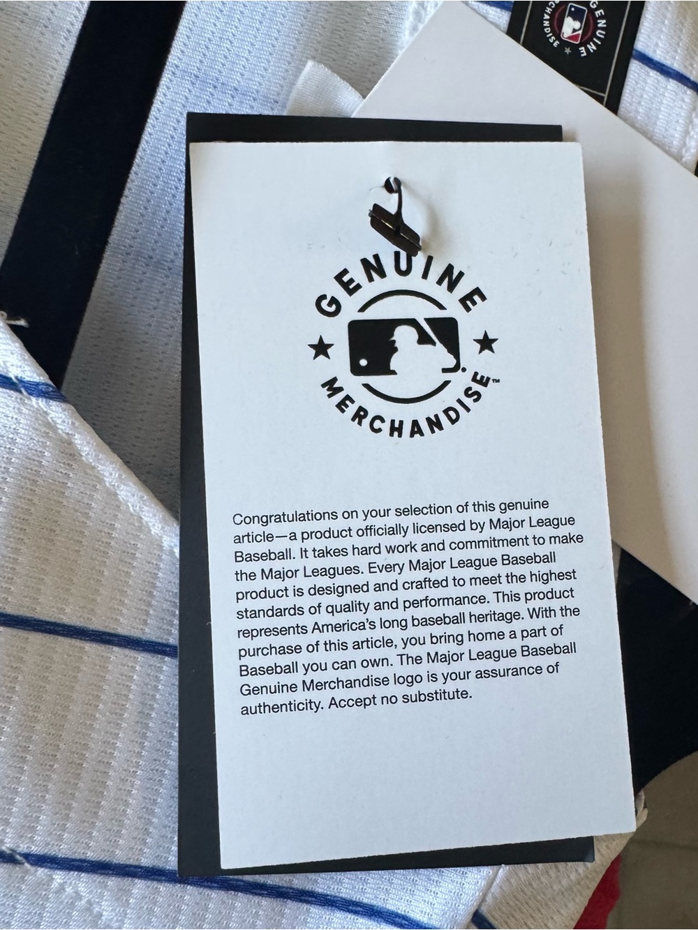 Nike White Baseball Jersey with Royal Blue Pinstripes XXL - Picture 11 of 11